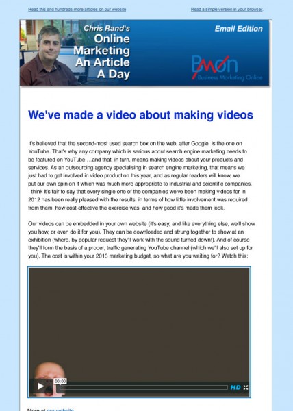 Best practice for embedding videos in emails?