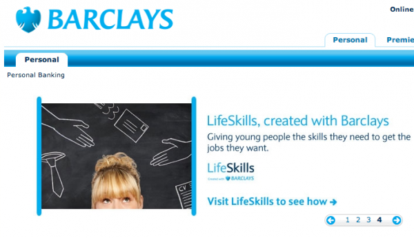 Carousel on Barclays website