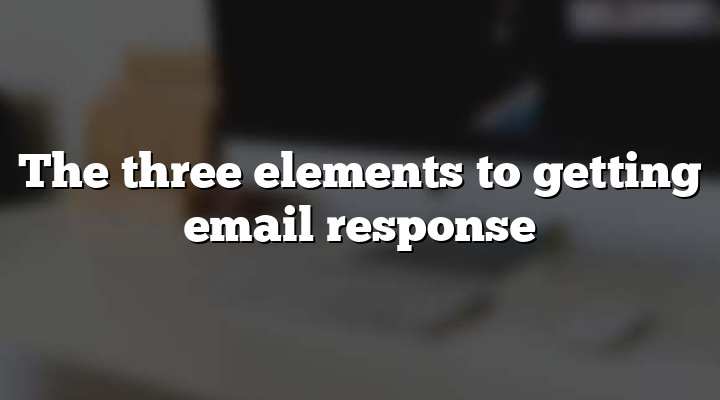 The three elements to getting email response
